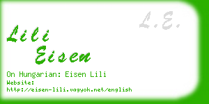 lili eisen business card